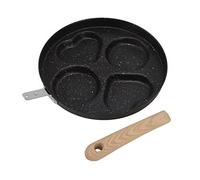 LKRPOUTYR 4 Cup Non Stick Egg Frying Pan, Multi Egg Cooker Pan for Breakfast, Evenly Heated Fried Egg Pan with Ergonomic Handle, Made of Fine Iron and Phenolic Plastic for Omelets Pancakes B