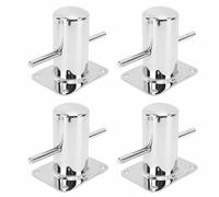 LKRPOUTYR 4PCS Cross Bit Bollard, 316 Stainless Steel Marine Mooring Cleat Bitt, Resistant Boat Post with 120x90mm Base for Yacht Docking and Secure Mooring
