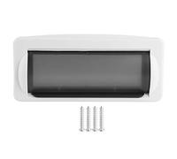 LKRPOUTYR Marine Boat Single DIN DVD Radio Cover, Boat Radio with Smoke Tinted Lock Tight Retracting Door, ABS Splash Guard for Marine Stereo Housing, Flush Mount