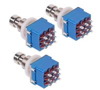 LKRXW Pack of 3 3PDT 9-Pin Guitar Effect Pedal Foot Switch True Bypass Guitar Switch Locking Function Guitar Effect Pedal Switch Push Button Foot Button Soldering Eyelets AC 250V/3A 125V/6A