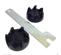 LKS Replacement Blender Rubber Clutch Couplers (2) and A Spindle Tool SA9704230. Compatible with Kitchenaid Models Starting 5KSB3, KSB3, KSB5, 5KSB52 & 5KSB5