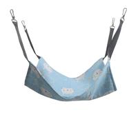 LKSCY Cat Hammock for Cage with Fleece Liner, Hanging Cat Bed for Indoor Wire Cage, Plush Warm Pet Cradle with Metal Hooks, Washable Cat Nest for Kittens Small Medium Large Cats (Cat Print, M)