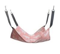 LKSCY Cat Hammock for Cage with Fleece Liner, Hanging Cat Bed for Indoor Wire Cage, Plush Warm Pet Cradle with Metal Hooks, Washable Cat Nest for Kittens Small Medium Large Cats (Cat Print, M)