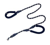 LKSCY Nylon Dog Leash with Dual Handles, Anti Pull Design, Reflective Webbing, 1.5m x 1.2cm, Foam Padded Handles, Metal Swivel Hook, for Large Dogs, Outdoor Walking