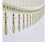 LKSGJSNB Curtain Fringes Trim, fringe trim, 11 Yards Crystal Beaded Trim Tassel Fringe DIY Curtain Sewing Trim Pendant Room Lampshades Sofa Decorative Accessories(Light Green)