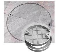LKSGJSNB septic tank covers, Manhole Cover Round,Sewer Underground Drainage Heavy Duty Flat Lids Stainless Steel Frame Embedded Concrete for Pavement(D40cm/15.7in)