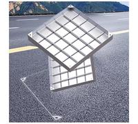 LKSGJSNB septic tank covers, Manhole Cover Square, Recessed Square Stainless Steel Sewage Cover and Base, Invisible Sewage Basin Cover(5cm,90 * 90cm/35.4 * 35.4in)