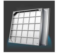 LKSGJSNB septic tank covers, Recessed Square Stainless Steel Sewage Cover and Base, Stainless Steel Manhole Cover and Frame(5cm,50 * 50cm/19.6 * 19.6in)