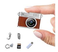 LKT 1080P Mini Keychain Camera with 32GB Card & OTG Adapter, Portable Pocket Digital Camera with Retro Filters & Screen, Tiny HD Camcorder for Phone Transfer, Travel, Kids and Gifts