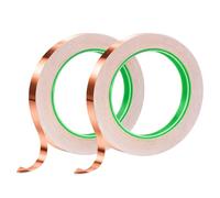 LKTFATD 2 Rolls Copper Foil Tape, Copper Tape Conductive Adhesive, Double-Sided Copper Foil Tape with Conductive Adhesive, 6mm×20m Copper Slug Tape for Stained Glass, Guitar, Repair, Crafts, DIY