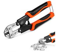 LKTFATD 8 Inch Mini Bolt Cutter, CR-V Heavy Duty Wire Cable Cutter, Portable Chain Spring Snips with Non-Slip TPR Handle & Lock, for Bolts Threaded Rods Wires, 20x8x2cm