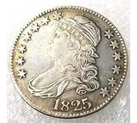 LKTingBax 1825 Rare Liberty Morgan Dollars 50-Cents Old Coin -American US Old Coin - Uncirculated Hobo Nickel USA Morgan Dollar Coin Type Making Life Easier