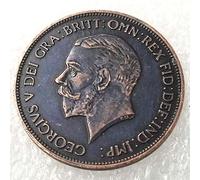 LKTingBax Great 1 Penny George British Old Coin-UK Old Coin - Uncirculated Commemorative Hand Carved Coin-Great UK history Occasion Gift Coin Making Life Easier