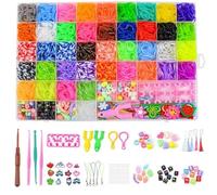 LKTINGOV 5000+Colorfur Loom Rubber Bands Set,Color Rubber Bands for Bracelet Making Kit DIY Band Bracelet Mega Refill Kit Girls Gift to Improve Imagination,X-mas Birthday Gift for Kids