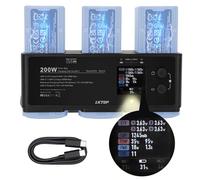 LKTOP 200W Air 3/Air 3S Battery Fast Charger Hub for DJI/Specta Air 3 Series Drone USB-C Power Adapter, with Gather Average Electricity/Fast Charging/Storage/LED/Alarm Mode, LED Display Screen