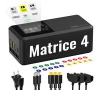 LKTOP 200W Matrice 4 Series Battery Charging Hub with Stickers, Fast Charger Kit for DJI Matrice 4T/4E Drone, with Storage/Silent/Output Mode, LCD Display (Parallel Charge 3 Batteries: 1hr 50min)