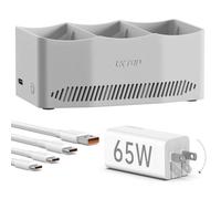 LKTOP Flip Parallel Charging Hub Kit for DJI Flip Drone Battery Accessories, with 65W Fast Charger USB-C Portable Power Adapter, Storage Output Mode (Charge 3 Batteries Simultaneously: 1hr 17min)