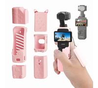 LKTOP Osmo Pocket 3/4 Case for DJI Silicone Protective Cover, Super Soft Lens Screen Protector Scratch-Resistant Sleeve Skin, Compatible with DJI Pocket3/4 Creator Combo/Xtra Muse Accessories (Pink)