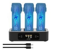 LKTOP Replacement DJI Avata 2 Battery Charging Hub for DJI Avata 2 Drone Accessories, 100W Two-Way USB-C Fast Charger with LED Screen Display (2X Fast, Parallel Charge 3 Batteries: 1 hr 10min)
