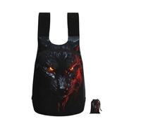 LKTPSKQRY 16L Ultra Hiking Backpack Lightweight Packable Backpack Big black wolf with red eyes Foldable Daypack for Men & Women