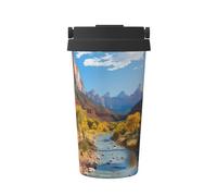 LKTPSKQRY 17oz Insulated Coffee Mug Tumbler with with Flip Lid and Handle Stainless Steel Travel Mug Double Wall Vacuum Leak Proof Coffee Thermal Cup Zion National Park Reusable Water Bottle