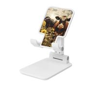 LKTPSKQRY 3D Animal Brown Cow Cell Phone Stand, Adjustable Angle Height Mobile Phone Holder for Desk,Folding Desktop Phone Stand, Portable Tablet Stand Compatible with 4.4"-6.3" Smartphone