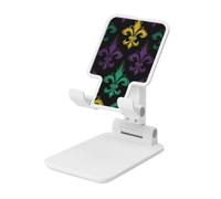 LKTPSKQRY 3D Fleur De Lis Mardi Gras Cell Phone Stand, Adjustable Angle Height Mobile Phone Holder for Desk,Folding Desktop Phone Stand, Portable Tablet Stand Compatible with 4.4"-6.3" Smartphone