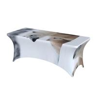 LKTPSKQRY 6ft Spandex Table Cloth For Rectangle Tables, Wrinkle Resistant Stretch Tablecloths Protector Snow Animal Polar Bear Washable Patio Table Cover For Wedding, Party, Banquet, Picnic