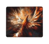 LKTPSKQRY Abstract Phoenix Mouse Pad with Stitched Edge, Comfortable Mouse Pads with Non-Slip Rubber Base Gaming Mouse Mat Washable Mousepads Computers Laptop Desk Accessories for Office 10 x 12 inch