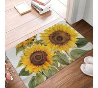 LKTPSKQRY Alluring Sunflowers Summer Front Door Mat, All-Weather Heavy Duty Welcome Floor Mat for Outdoor Indoor,Dirt Trapper Absorbent Entryway Rugs, Non-Slip Low Profile Doormat Area Rug,60 x 40 cm