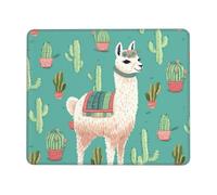 LKTPSKQRY Alpaca Cactus Mouse Pad with Stitched Edge, Comfortable Mouse Pads with Non-Slip Rubber Base Gaming Mouse Mat Washable Mousepads Computers Laptop Desk Accessories for Office 10 x 12 inch