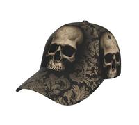 LKTPSKQRY Baseball Cap Gothic Wallpaper Skull Golf Dad Hat Adjustable Sun Hat Unisex Trucker Hats Performance Cap Black