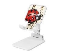 LKTPSKQRY Beautiful Ladybug Cell Phone Stand, Adjustable Angle Height Mobile Phone Holder for Desk,Folding Desktop Phone Stand, Portable Tablet Stand Compatible with 4.4"-6.3" Smartphone