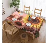 LKTPSKQRY Big sunflower Rectangle Table Cloth, Waterproof Heavy Duty Tablecloths, Spill-Proof Tablecloth Washable Table Cover for Dining Camping Indoor Outdoor Table Cloths 137 x 183 cm