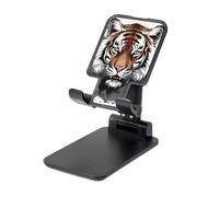 LKTPSKQRY Black and white doodle tiger Cell Phone Stand, Adjustable Angle Height Mobile Phone Holder for Desk,Folding Desktop Phone Stand, Portable Tablet Stand Compatible with 4.4"-6.3" Smartphone