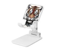 LKTPSKQRY Black and white doodle tiger Cell Phone Stand, Adjustable Angle Height Mobile Phone Holder for Desk,Folding Desktop Phone Stand, Portable Tablet Stand Compatible with 4.4"-6.3" Smartphone