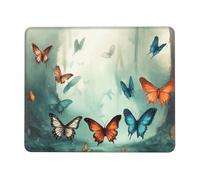 LKTPSKQRY Butterflies Mouse Pad with Stitched Edge, Comfortable Mouse Pads with Non-Slip Rubber Base Gaming Mouse Mat Washable Mousepads Computers Laptop Desk Accessories for Office 10 x 12 inch