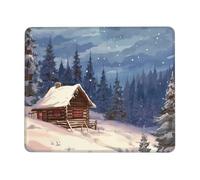 LKTPSKQRY Cabin in the woods Mouse Pad with Stitched Edge, Comfortable Mouse Pads with Non-Slip Rubber Base Gaming Mouse Mat Washable Mousepads Computers Laptop Desk Accessories for Office 7 x 8.6 in