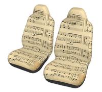 LKTPSKQRY Car Seat Covers Set of 2, Vehicle Seat Protector Breathable Cushion Cover Music Notes on Old Paper Bucket Cover Universal Auto Front Seats Protector Car Accessories for SUV Truck Sedan
