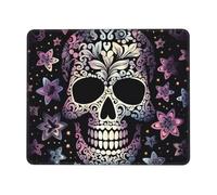 LKTPSKQRY Cool Skull Mouse Pad with Stitched Edge, Comfortable Mouse Pads with Non-Slip Rubber Base Gaming Mouse Mat Washable Mousepads Computers Laptop Desk Accessories for Office 7.9 x 9.5 in