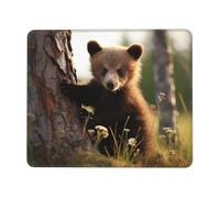 LKTPSKQRY Cute Bear Mouse Pad with Stitched Edge, Comfortable Mouse Pads with Non-Slip Rubber Base Gaming Mouse Mat Washable Mousepads Computers Laptop Desk Accessories for Office 7.9 x 9.5 in