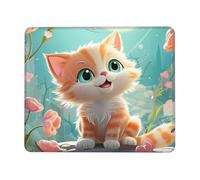 LKTPSKQRY Cute cats Mouse Pad with Stitched Edge, Comfortable Mouse Pads with Non-Slip Rubber Base Gaming Mouse Mat Washable Mousepads Computers Laptop Desk Accessories for Office 7 x 8.6 in