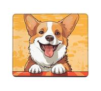 LKTPSKQRY Cute corgi dog Mouse Pad with Stitched Edge, Comfortable Mouse Pads with Non-Slip Rubber Base Gaming Mouse Mat Washable Mousepads Computers Laptop Desk Accessories for Office 7.9 x 9.5 in