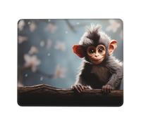 LKTPSKQRY cute monkey Mouse Pad with Stitched Edge, Comfortable Mouse Pads with Non-Slip Rubber Base Gaming Mouse Mat Washable Mousepads Computers Laptop Desk Accessories for Office 10 x 12 inch