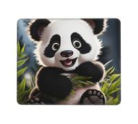 LKTPSKQRY Cute panda Mouse Pad with Stitched Edge, Comfortable Mouse Pads with Non-Slip Rubber Base Gaming Mouse Mat Washable Mousepads Computers Laptop Desk Accessories for Office 7 x 8.6 in
