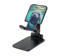 LKTPSKQRY Cute Sea Animal Manatee Cell Phone Stand, Adjustable Angle Height Mobile Phone Holder for Desk,Folding Desktop Phone Stand, Portable Tablet Stand Compatible with 4.4"-6.3" Smartphone
