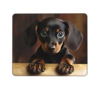 LKTPSKQRY Dog Dachshund Mouse Pad with Stitched Edge, Comfortable Mouse Pads with Non-Slip Rubber Base Gaming Mouse Mat Washable Mousepads Computers Laptop Desk Accessories for Office 7 x 8.6 in