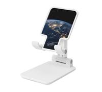 LKTPSKQRY Earth from The Outer Space Cell Phone Stand, Adjustable Angle Height Mobile Phone Holder for Desk,Folding Desktop Phone Stand, Portable Tablet Stand Compatible with 4.4"-6.3" Smartphone