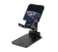 LKTPSKQRY Earth from The Outer Space Cell Phone Stand, Adjustable Angle Height Mobile Phone Holder for Desk,Folding Desktop Phone Stand, Portable Tablet Stand Compatible with 4.4"-6.3" Smartphone