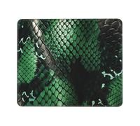 LKTPSKQRY Green Snakeskin Mouse Pad with Stitched Edge, Comfortable Mouse Pads with Non-Slip Rubber Base Gaming Mouse Mat Washable Mousepads Computers Laptop Desk Accessories for Office 7 x 8.6 in